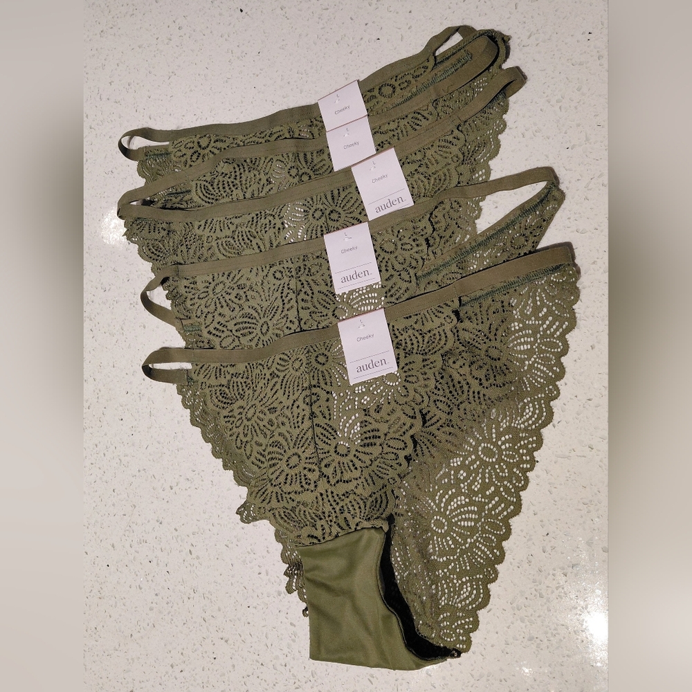 Auden Sage Green Lace Panties 5-pack Sz L NWT